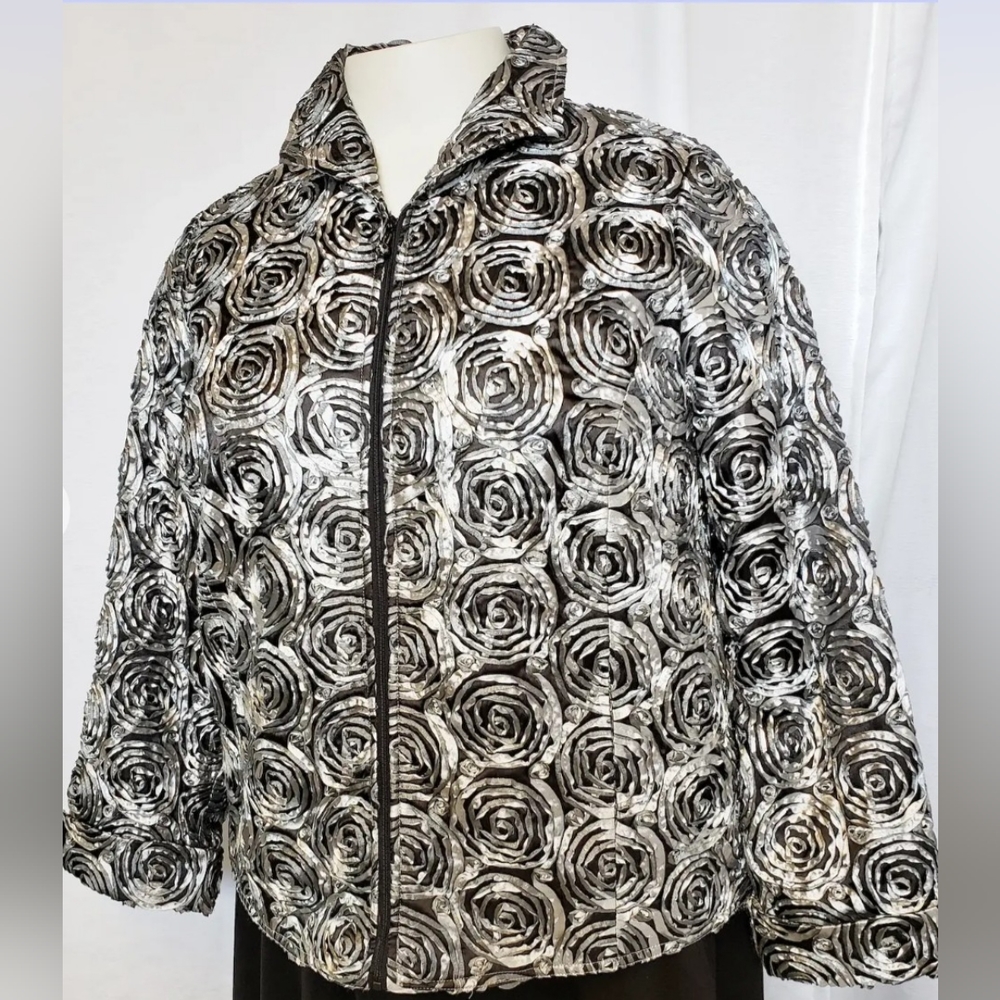 NWOT LIGHT WEIGHT  LAURA ASHLEY PEWTER RIBBON JACKET XL